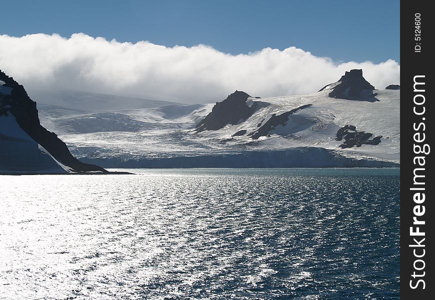 View of the shore in the Gerlache Strait, Antarctic Peninsula