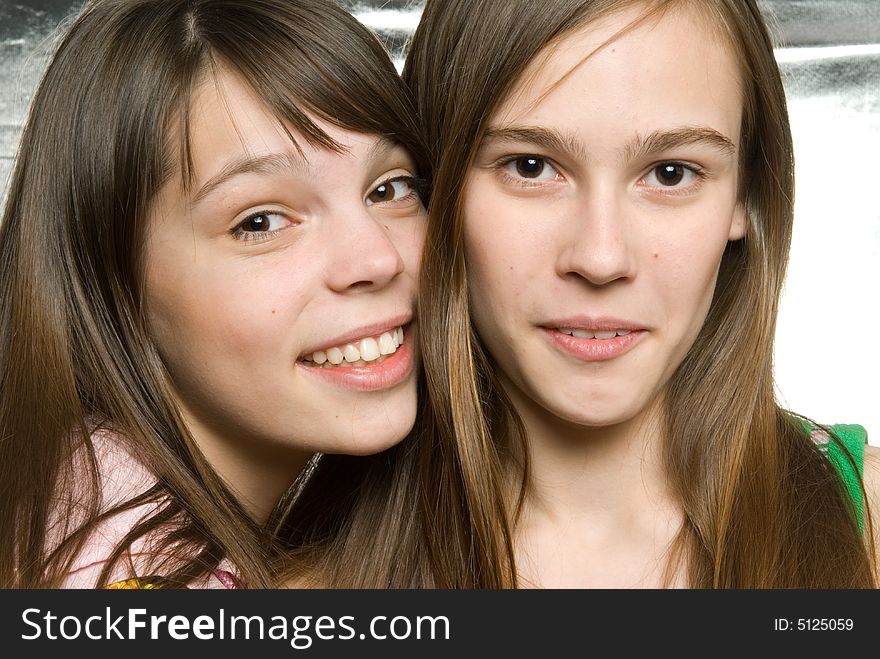 Portrait of two charming girls