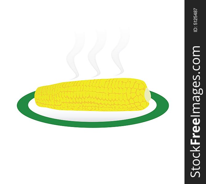 Illustration of corn on a plate