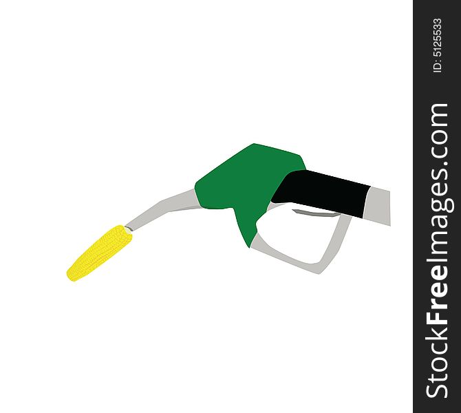 Illustration of fictional biofuel pump, disposing corn instead of regular gasoline. Illustration of fictional biofuel pump, disposing corn instead of regular gasoline