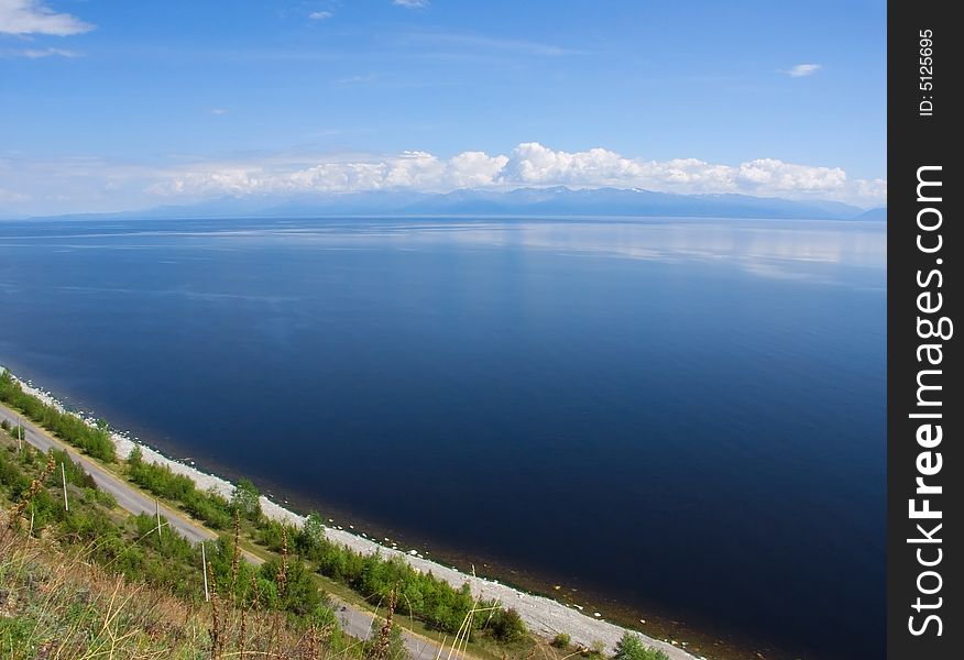 Panorama of lake Baikal.Russia