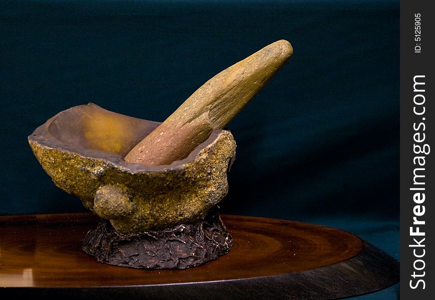 A mortar and pestle combination
