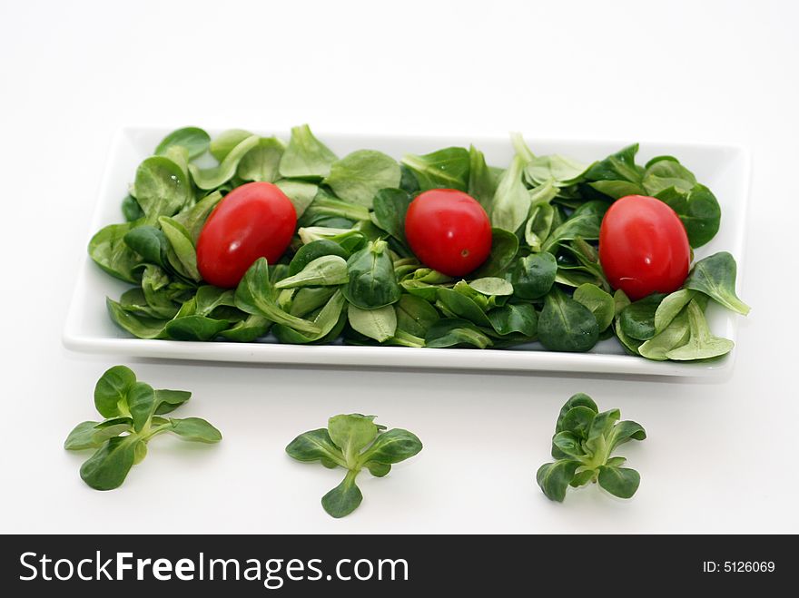 Fresh green Salad with tomatoes