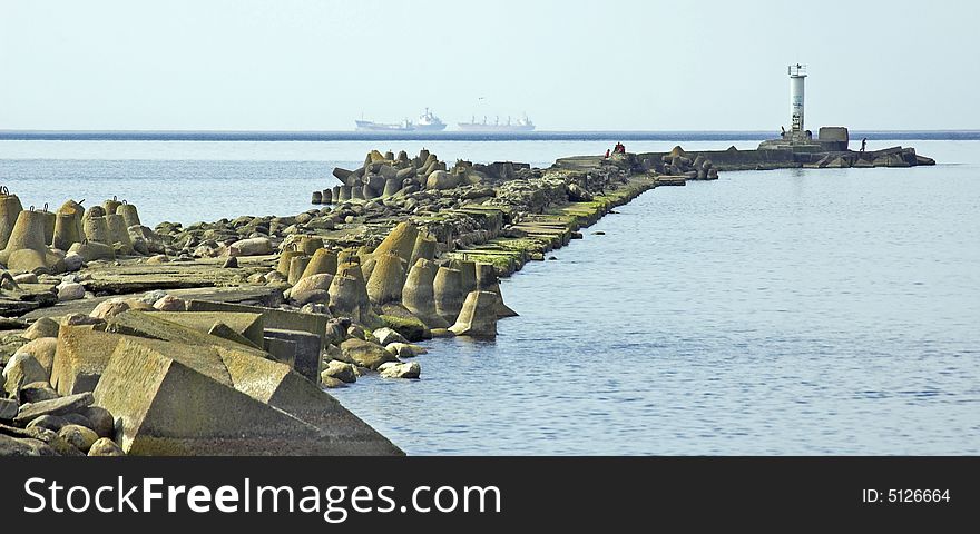 The ships on spot-check in Riga gulf. The ships on spot-check in Riga gulf.