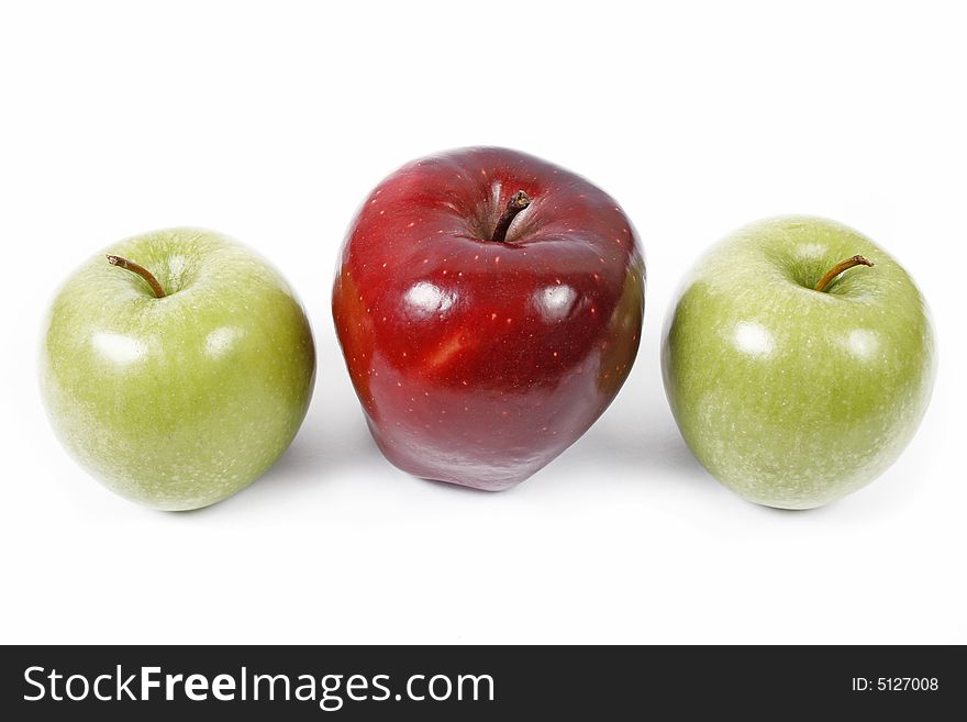 Three apples isolated on white background. Three apples isolated on white background