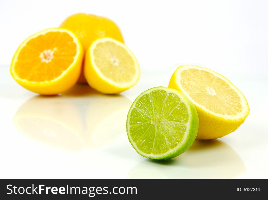 Citrus fruit isolated against a white background. Citrus fruit isolated against a white background