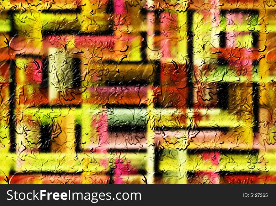 Abstract Grunge Background With Leaves