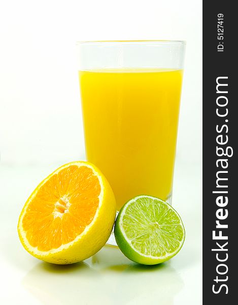 Orange juice isolated against a white background