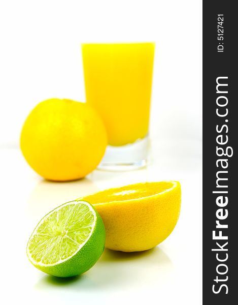 Orange juice isolated against a white background