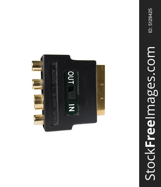 Video adapter RGB SCART , isolated on white background. Video adapter RGB SCART , isolated on white background