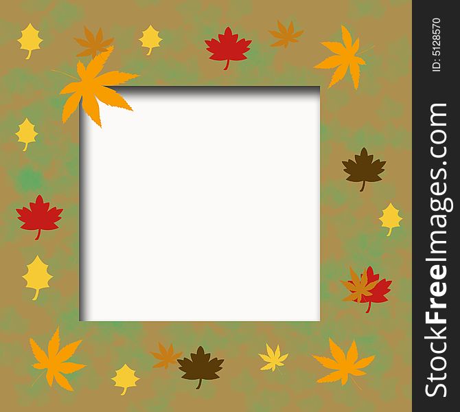 Colorful autumn leaves frame around  cutout center. Colorful autumn leaves frame around  cutout center