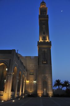 Minaret Of Mosque At Dusk Stock Photo Minaret Of Mosque At Dusk Stock Photo