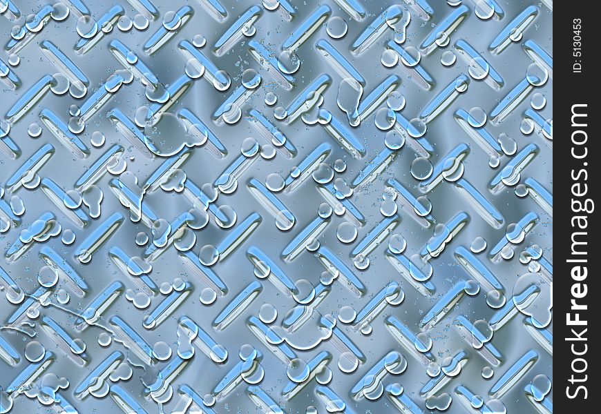 Diamond plate water droplets - digital illustration