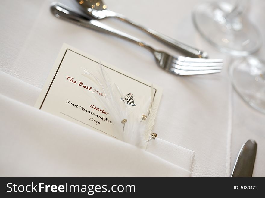 The Best Man s place setting