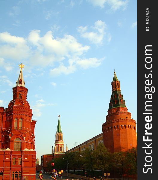 Towers of kremlin on Red Square