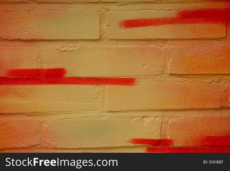 Graffiti background on the brick wall