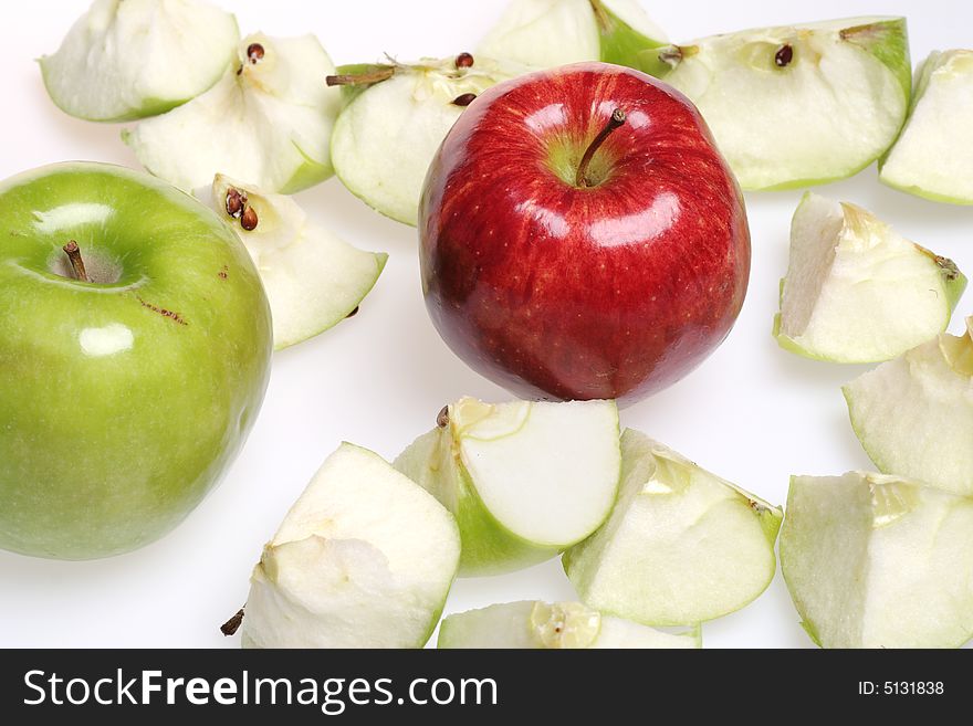 Red and green apples isolated on white background. Red and green apples isolated on white background
