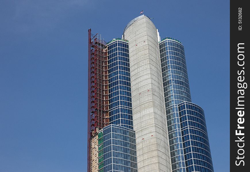 Residential building under construction in Chicago.