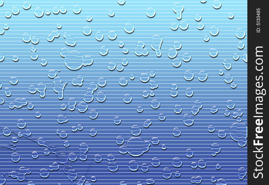 Water droplets on blue - digital illustration