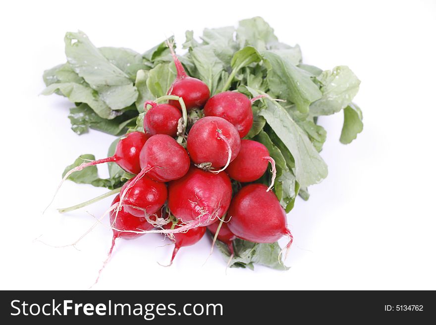 Fresh radish isolated on white background