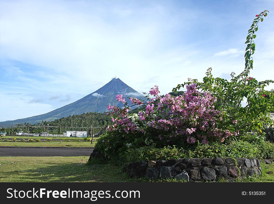 Legaspi airport with Mount Mayon in background, Philippines