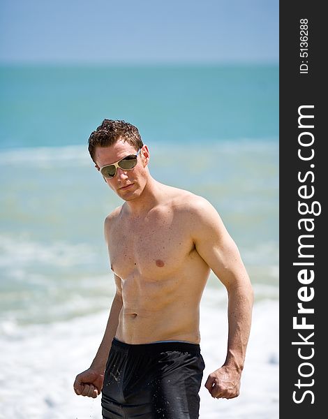 Man At The Beach With Shades