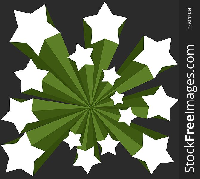 A green retro style Stars Background