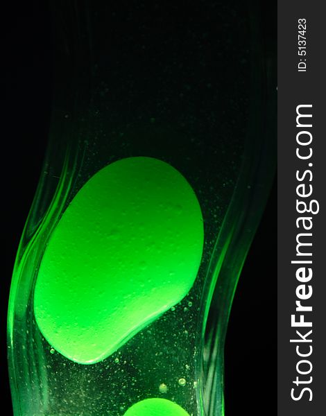 Green bubble on the black background