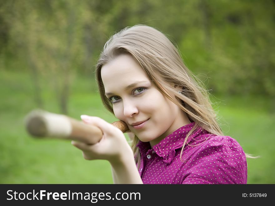 Young Woman Training In The Park. Young Woman Training In The Park