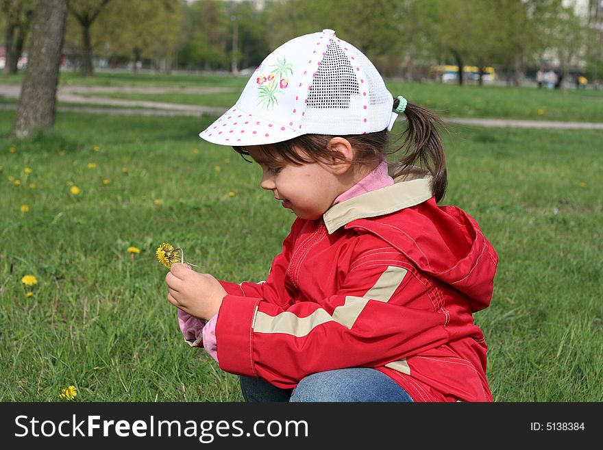 Little Girl Tear Flower Dandelion