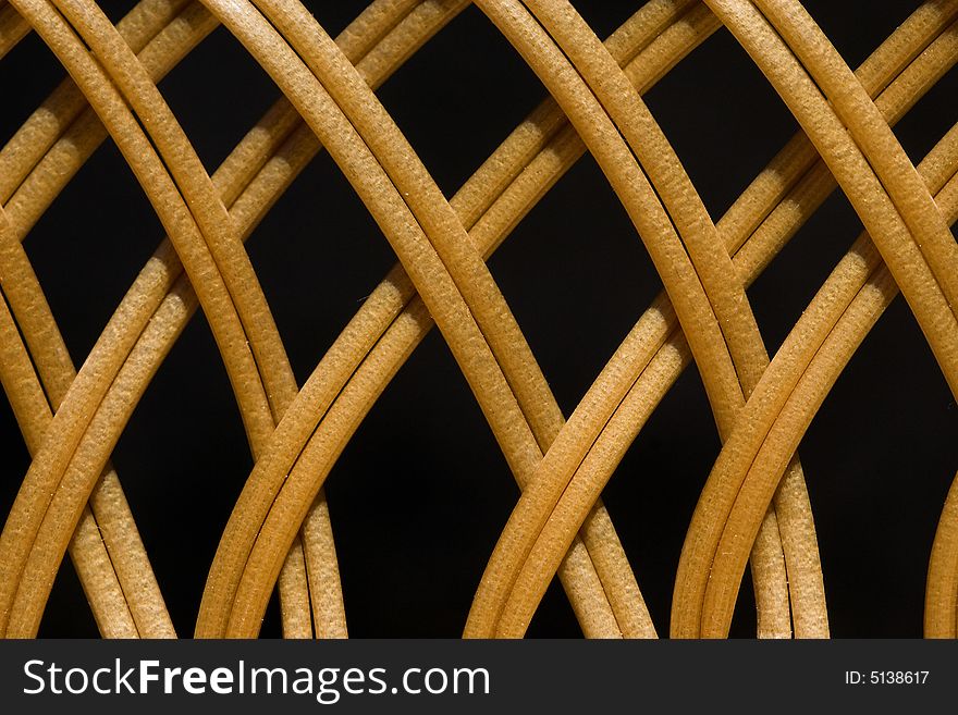 Close up view of the side of a wooden basket. Close up view of the side of a wooden basket.
