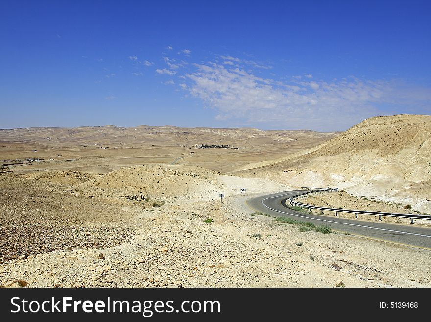 Israel. Roads of Judean desert.