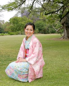 Asian Girl In A Komona Stock Photo Asian Girl In A Komona Stock Photo