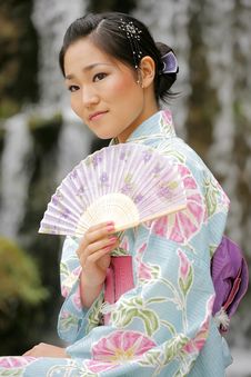 Asian Girl In A Komona Royalty Free Stock Image Asian Girl In A Komona Royalty Free Stock Image