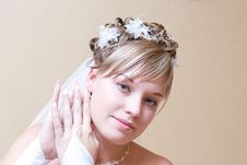 Bride Putting On Ear-ring Stock Image Bride Putting On Ear-ring Stock Image