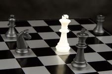 Chess Pieces On Board Royalty Free Stock Photography Chess Pieces On Board Royalty Free Stock Photography