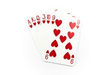 Six Top Heart Cards Isolated Royalty Free Stock Photo