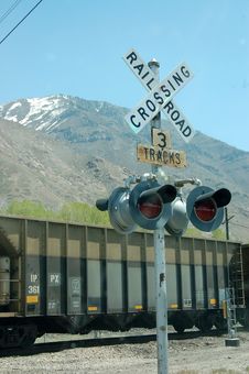Rail Road Crossing Stock Image