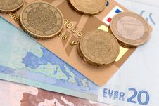 Euro Currency And Credit Card Royalty Free Stock Photos
