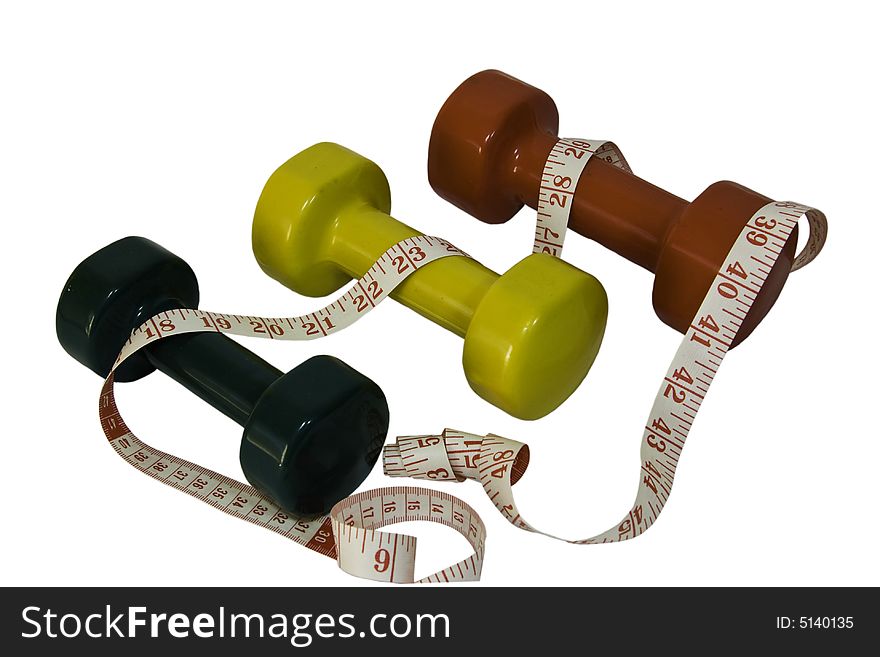 Hand weights with tape measure for healthy lifestyle