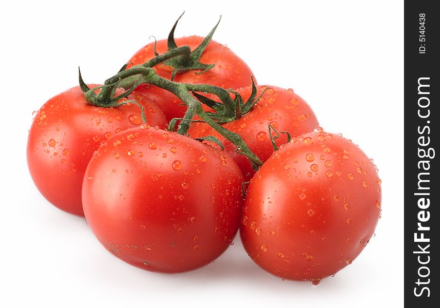 Tomato dew red isolated vegetable round drops. Tomato dew red isolated vegetable round drops