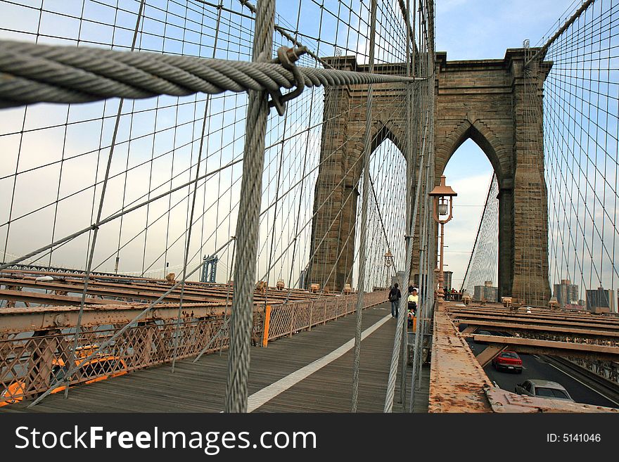 The famous Brooklyn Bridge