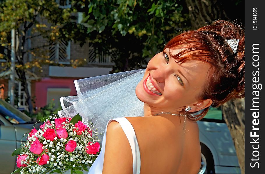 Photo of the beautiful bride in the wedding day. Photo of the beautiful bride in the wedding day