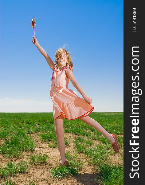 Girl having fun outdoors at the weekend