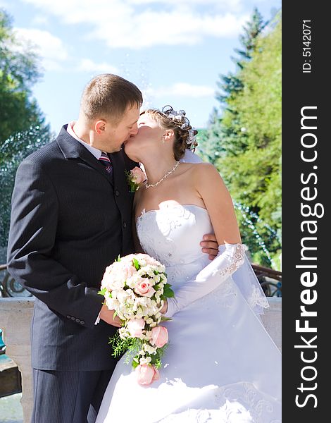 Newly Married Couple In The Park