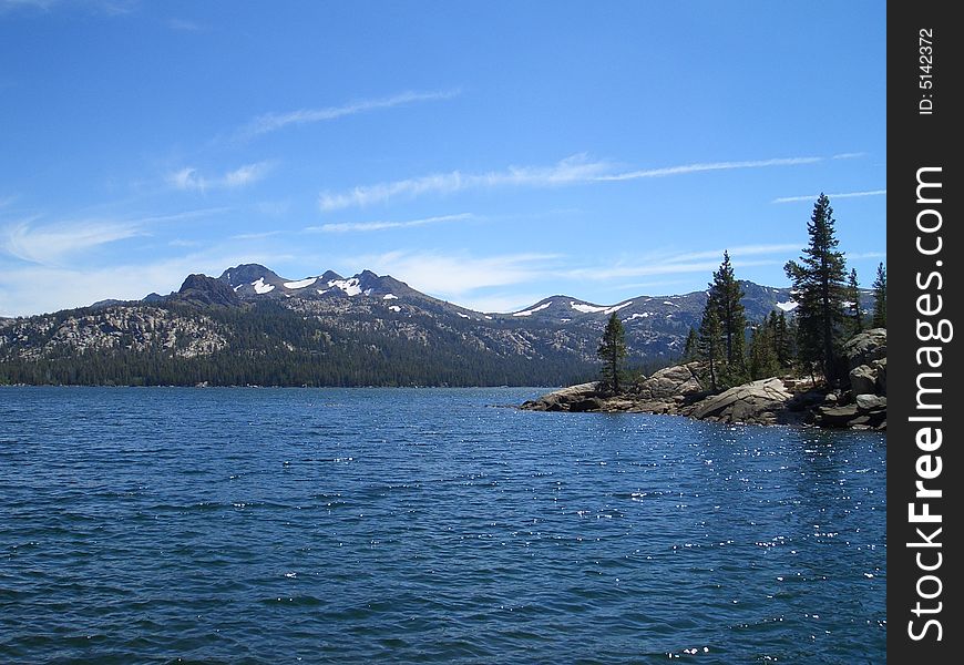 Mountain on Silver Lake,light breeze on water