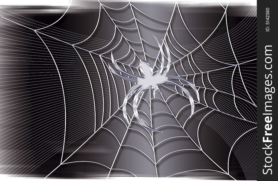 Illustration of spider web against black background