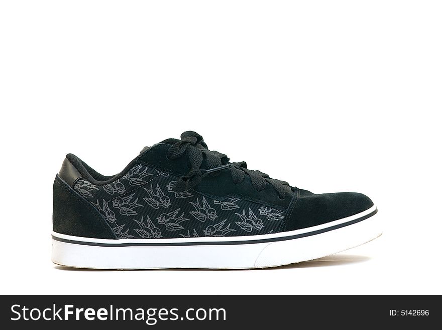 Black sneakers isolated on white background