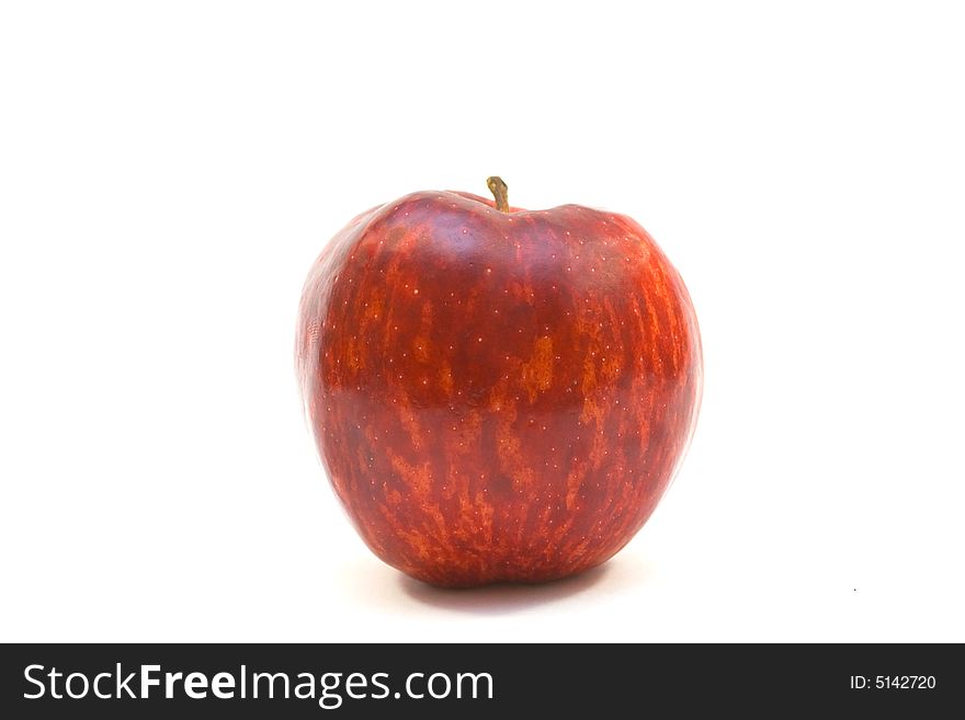 Red fresh apple on white background. Red fresh apple on white background