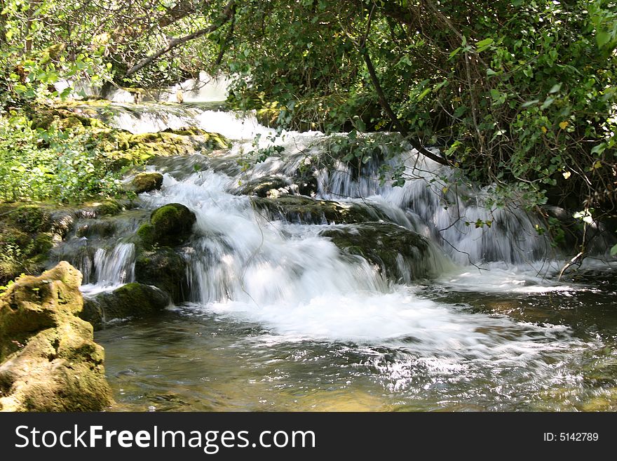 View on Krka waterfall in Croatia